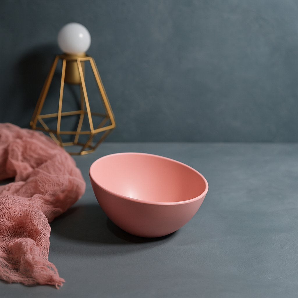 Shallow rounded snack bowl
