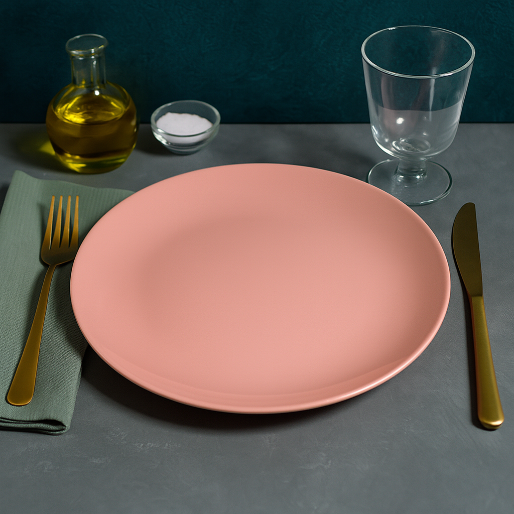 Round flat serving plate