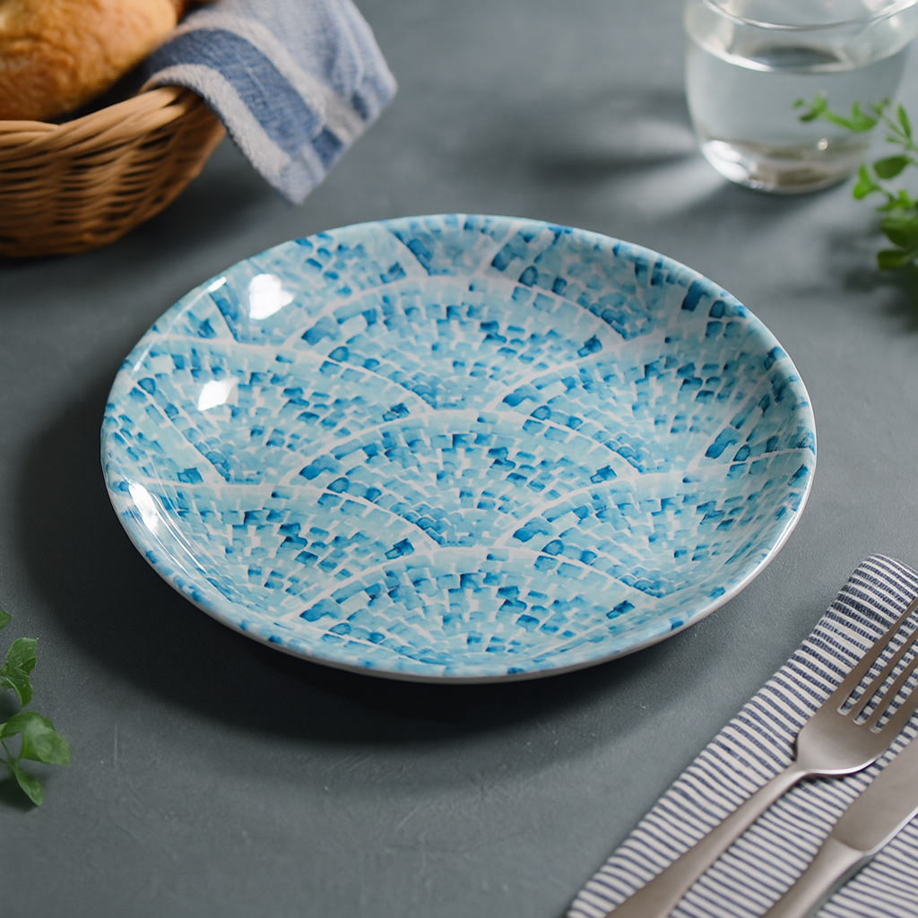 Blue Mosaic Round Plate