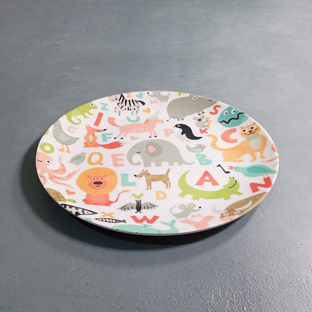 Alphabet Animal Round Plate