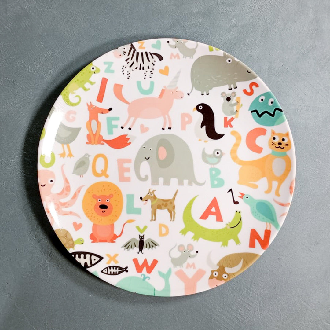 Alphabet Animal Round Plate