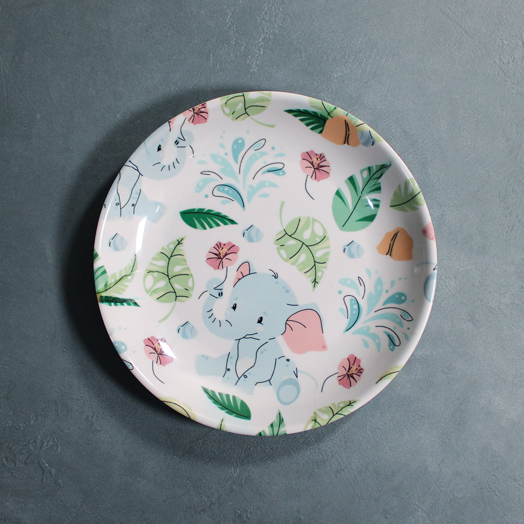 Elephant and Tropical Foliage Plate