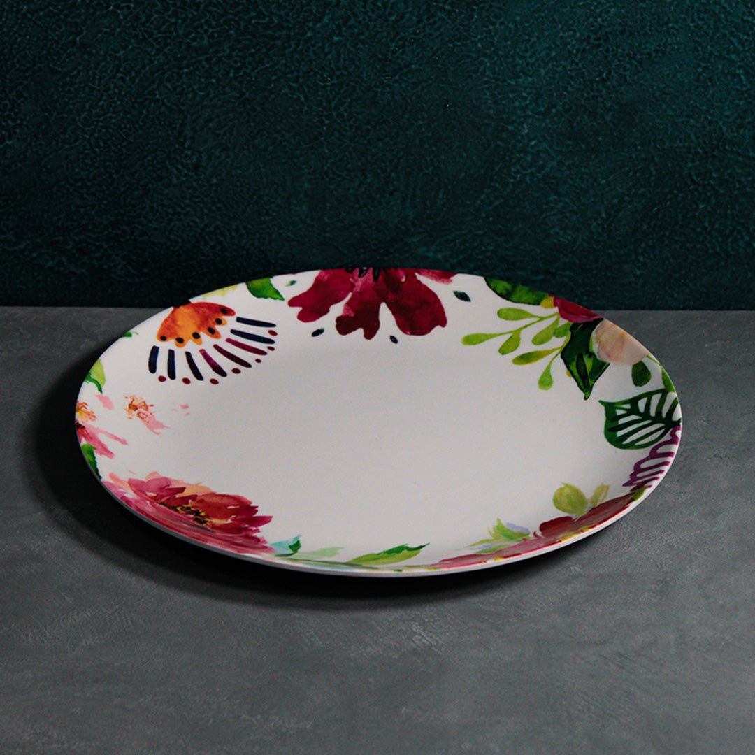 Floral bordered plate