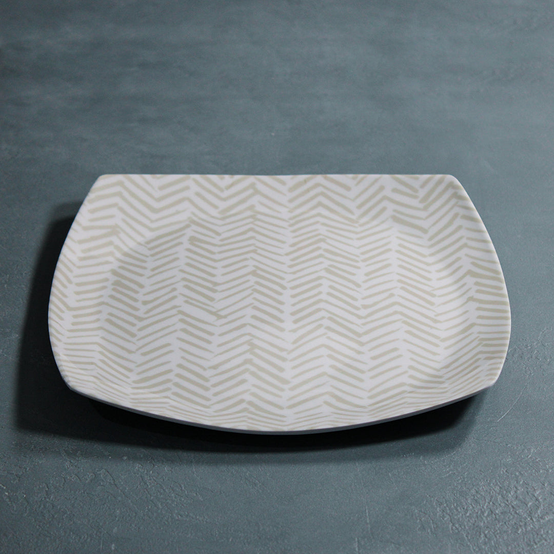 Herringbone Rounded Square Plate